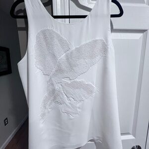 White House Black Market Textured White Tank Top